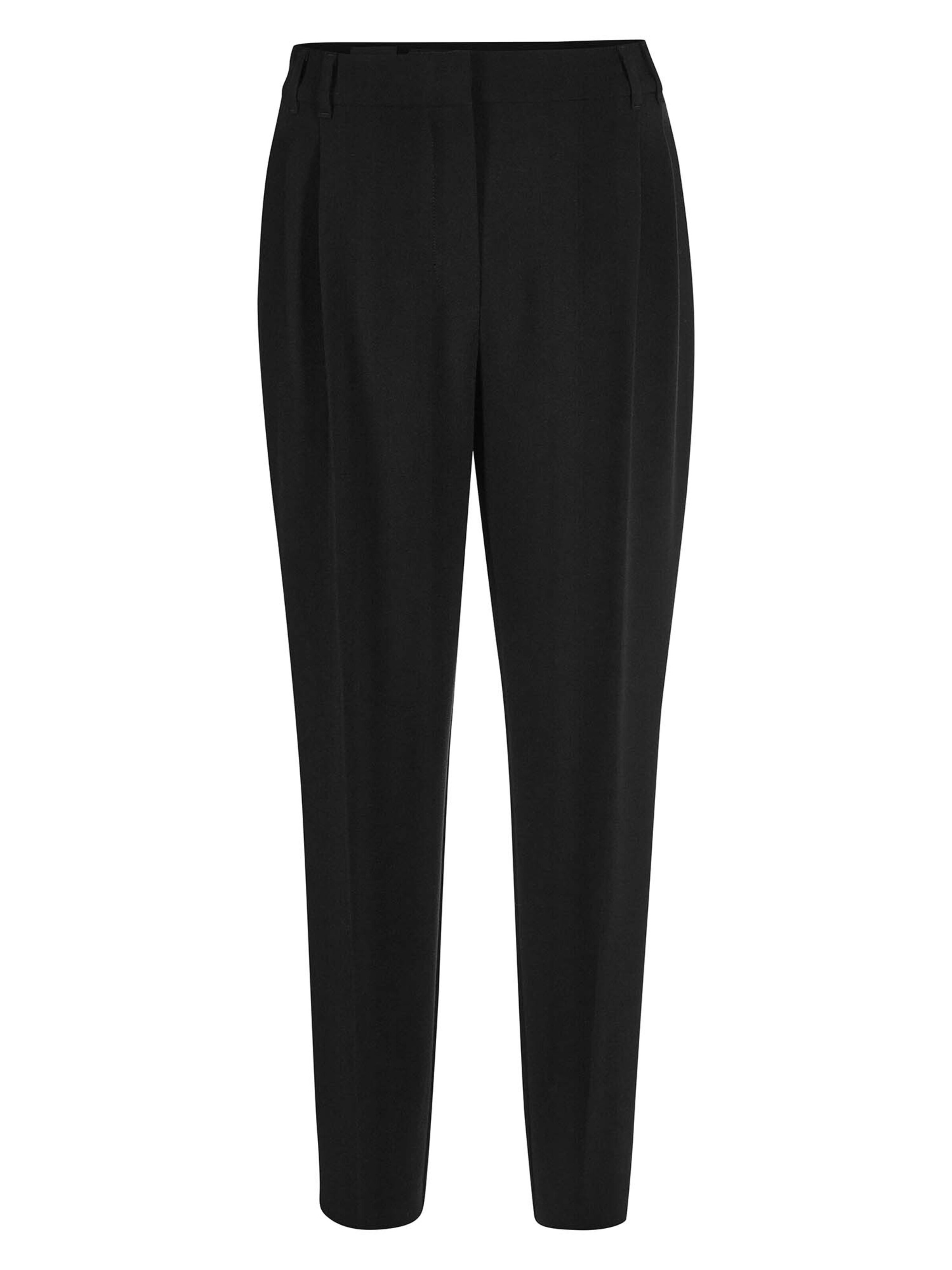 MADELEINE Bundfaltenhose in Schwarz: Vorderseite