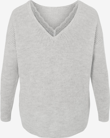 Vila Curve Sweater 'Glacy' in Grey: front