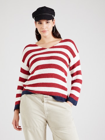 ONLY Carmakoma Sweter w kolorze czerwony: przód