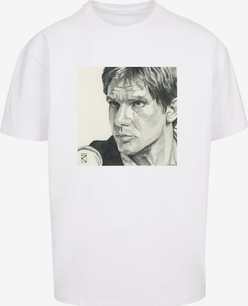 F4NT4STIC T-Shirt 'Star Wars Han Solo Drawing' in Weiß: Vorderseite