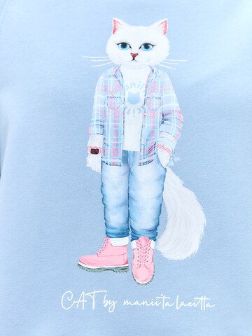 Sweat-shirt 'Country Cat' Cat e Lolette en bleu