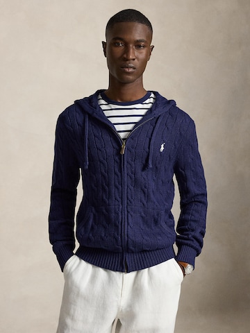 Geacă tricotată de la Polo Ralph Lauren pe albastru: față