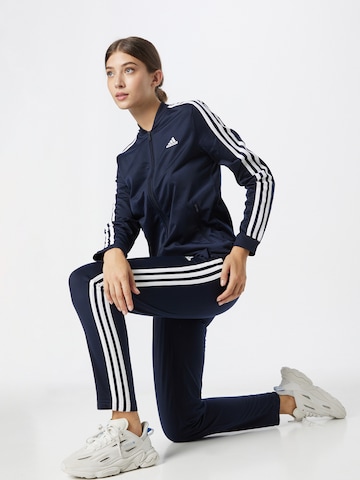 mėlyna ADIDAS SPORTSWEAR Treniruočių kostiumas 'Essentials 3-Stripes'