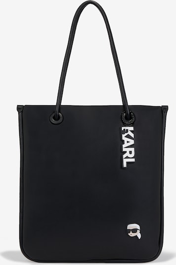 Karl Lagerfeld Shoppingväska 'Ikonik  North-South' i svart / vit, Produktvy