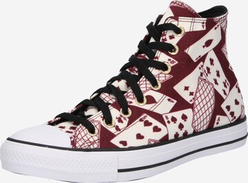 CONVERSE Hög sneaker 'CHUCK TAYLOR ALL STAR CARDS' i röd: framsida