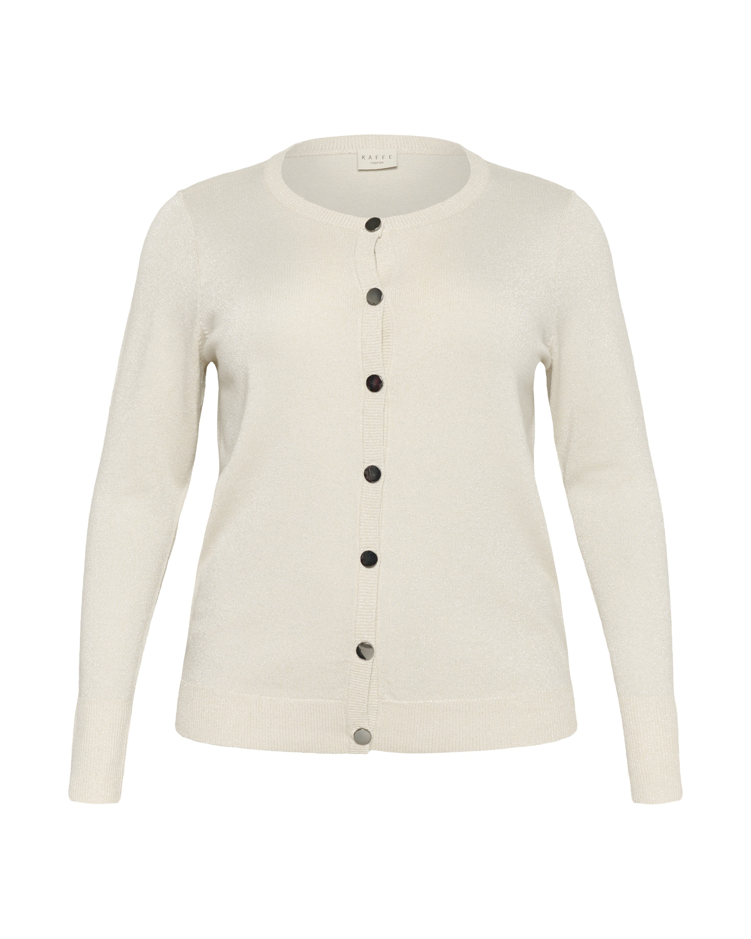 KAFFE CURVE Knit cardigan 'KCRegitta' in Beige: front