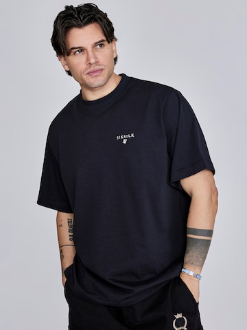 T-Shirt SikSilk en noir : devant