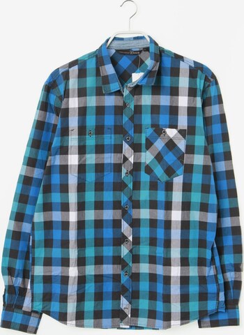 TOM TAILOR DENIM Button Up Shirt in L in Blue: front