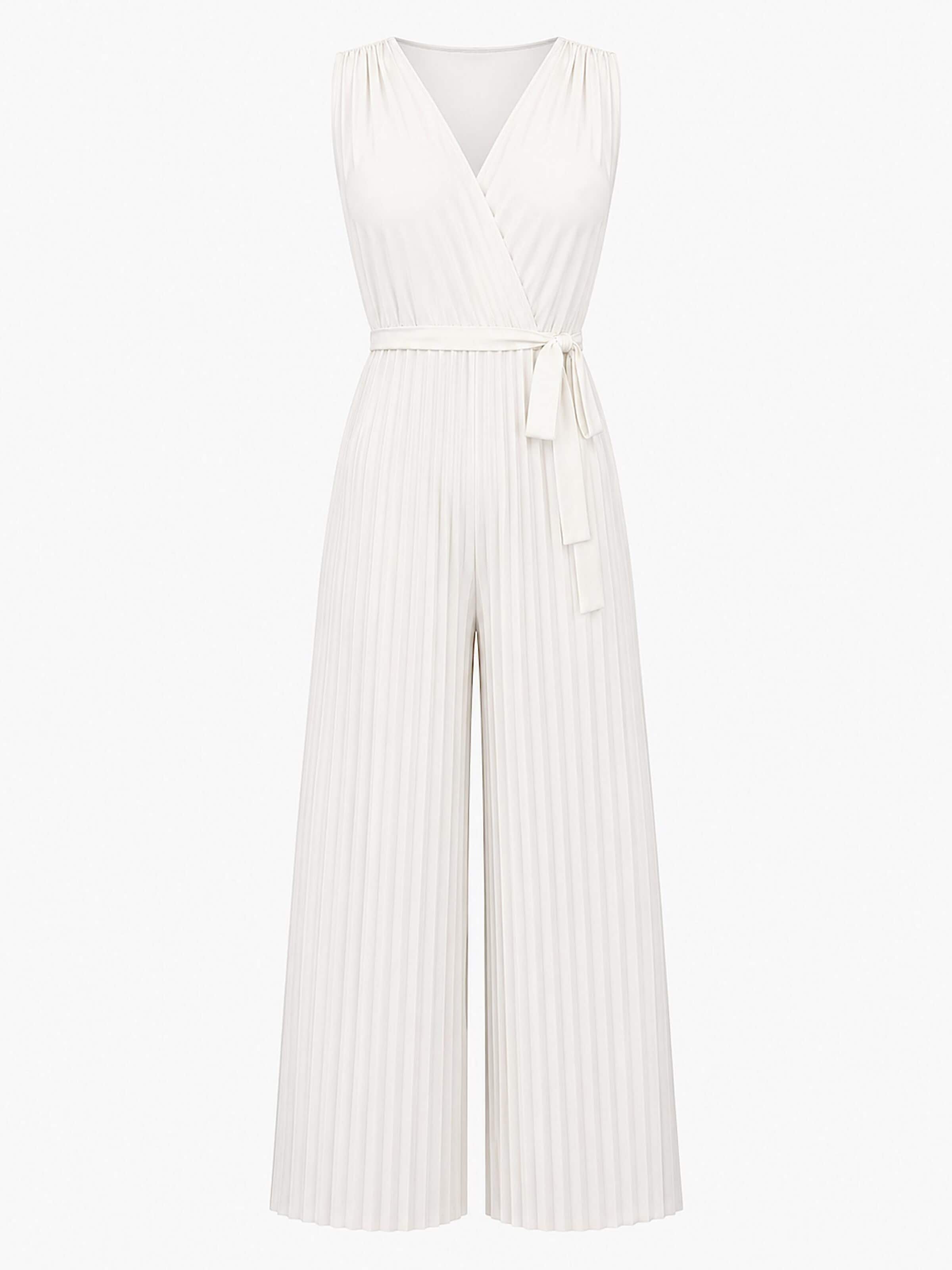 Worldclassca Jumpsuit 'Women Jumpsuit Pleated Overall Uni'‌ in Weiß: Vorderseite