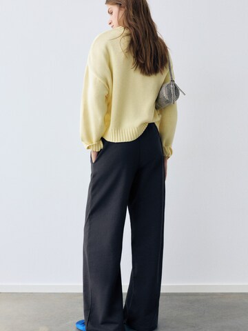 Wide Leg Pantalon Pull&Bear en bleu