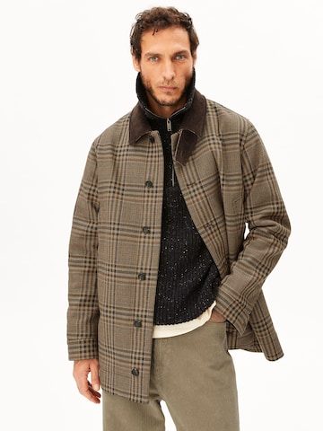 ARMEDANGELS Between-seasons coat 'CHECK' in Brown: front