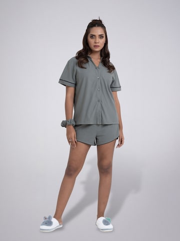 LEAFLETIC Korte pyjama 'Leafletic Women’s Night Wear Short Set' in Groen: voorkant