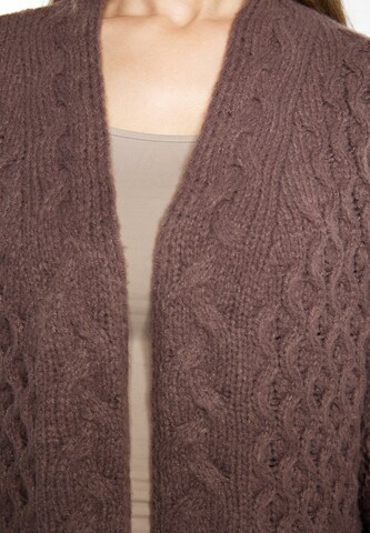 Usha Knit Cardigan 'Sivene' in Brown