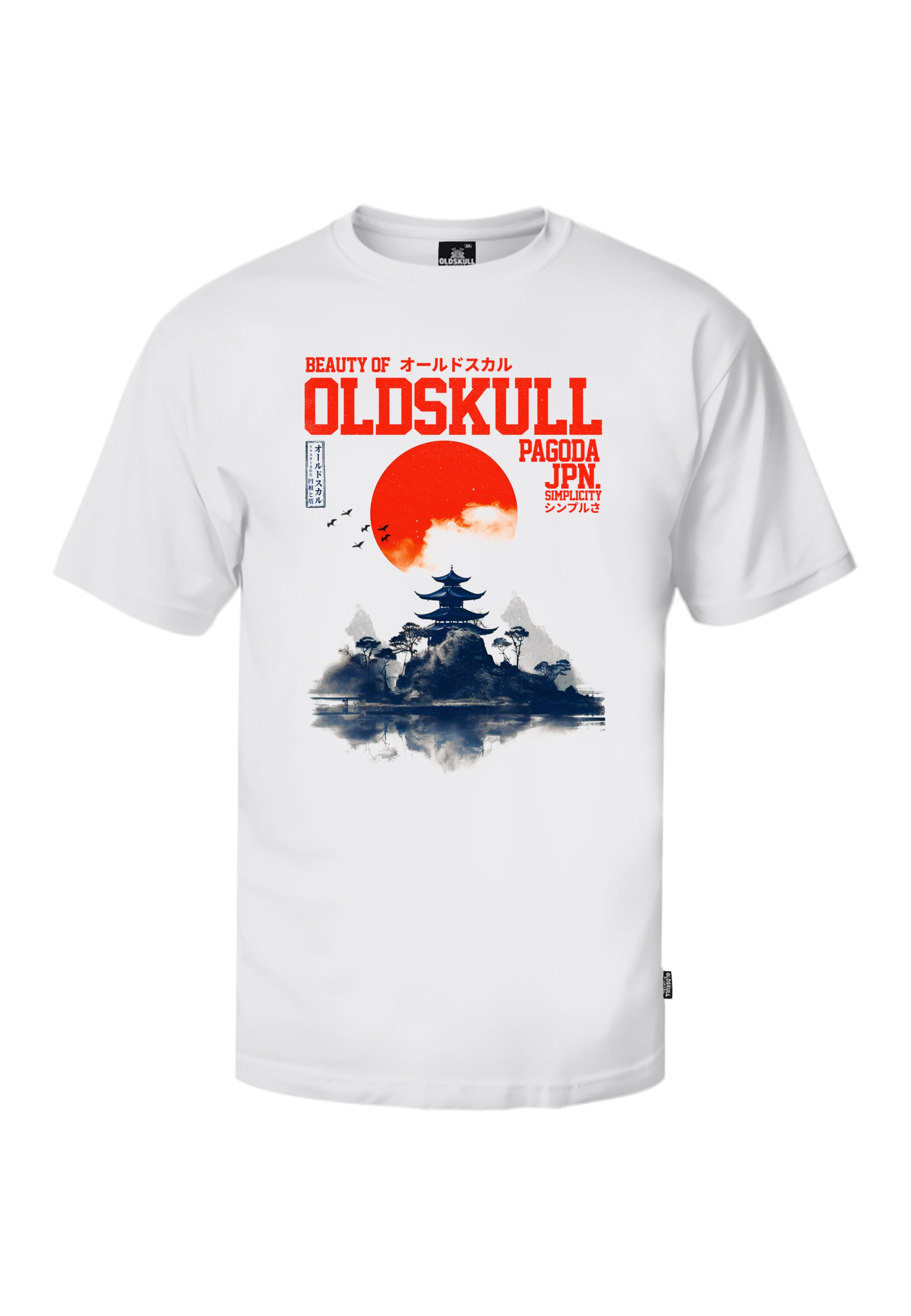 Oldskull Shirt 'Asian Temple' in White: front