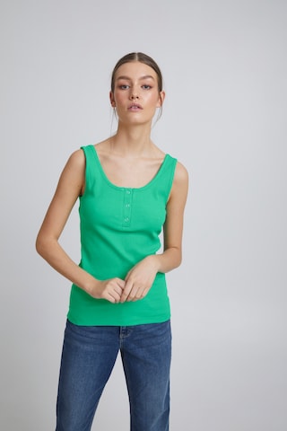 ICHI Top 'SUPER' in Green: front