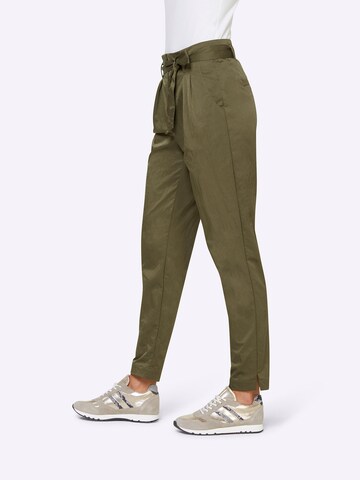 Regular Pantalon à pince heine en vert