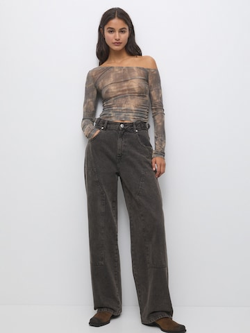 Pull&Bear Wide Leg Jeans i brun