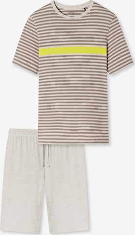 SCHIESSER Pyjama kort 'Casual Nightwear' in Bruin: voorkant