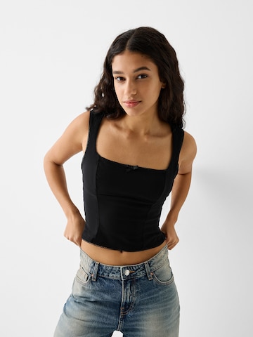 Bershka Top - fekete: elől