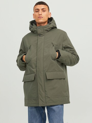 JACK & JONES Winterparka in Groen: voorkant