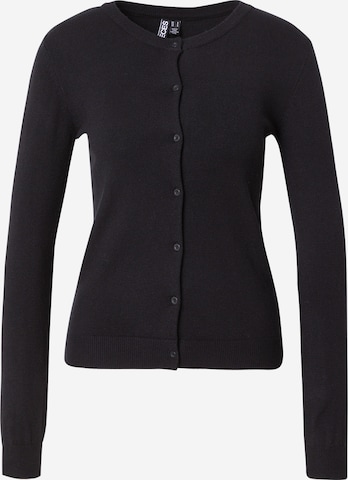 PIECES Strickjacke 'PCNora' in Schwarz: Vorderseite