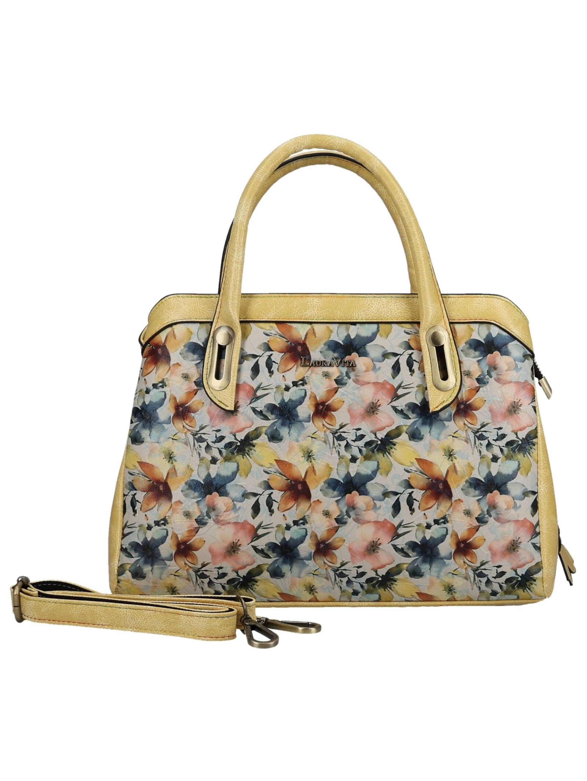 Laura Vita Handbag in Yellow: front
