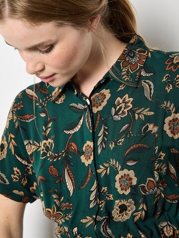 Apricot Jurk 'Sarasa Floral' in Groen