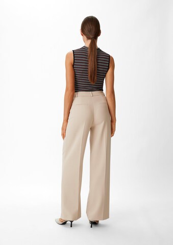 COMMA Wide leg Trousers with creases in Beige: back