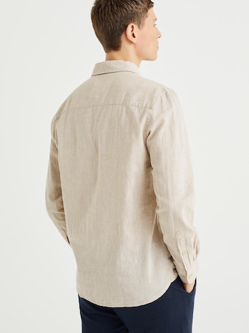 smėlio WE Fashion Priglundantis modelis Marškiniai