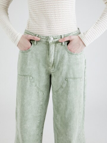 Misspap Wide leg Jeans i grön