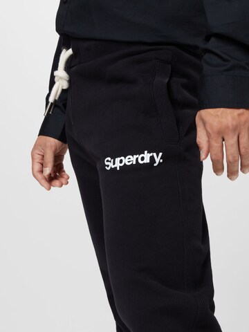 Superdry Zúžený Sportovní kalhoty – černá