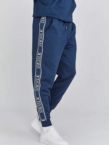 Effilé Pantalon SikSilk en bleu