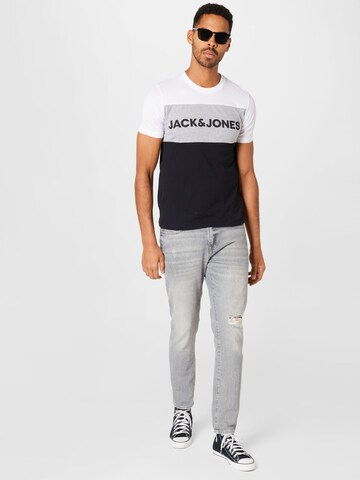 balta JACK & JONES Standartinis modelis Marškinėliai