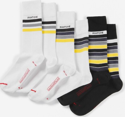 Pantone made by MuseARTa Chaussettes en jaune / gris / noir / blanc, Vue avec produit