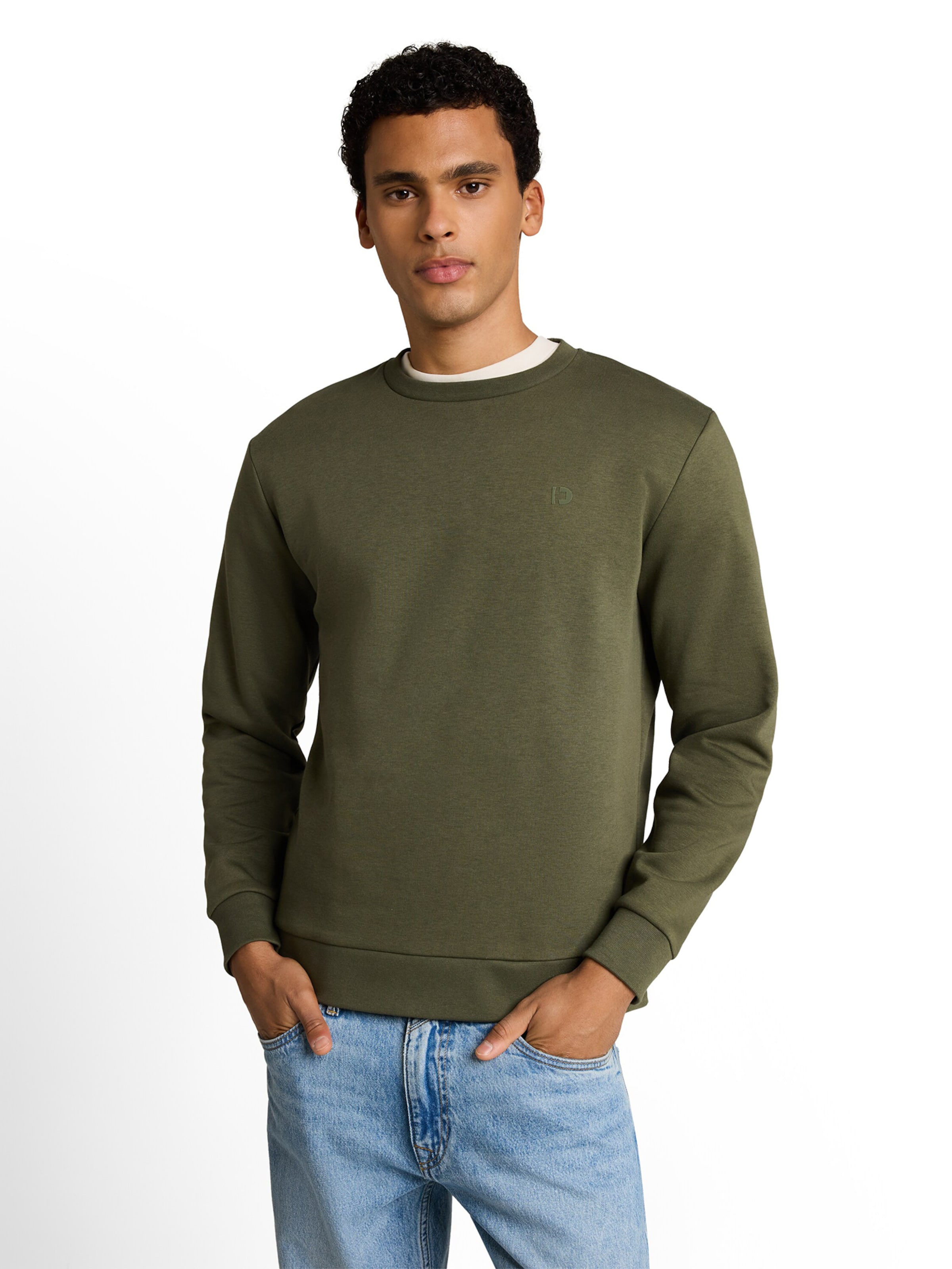 TOM TAILOR DENIM Collegepaita värissä vihreä: etupuoli