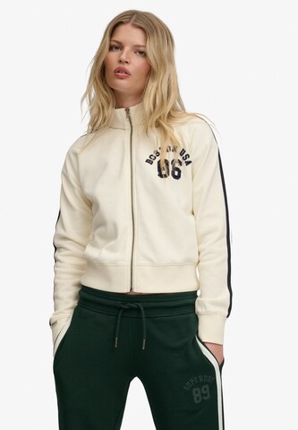 Superdry & Co Sweatvest 'Athletic Applique' in Wit: voorkant