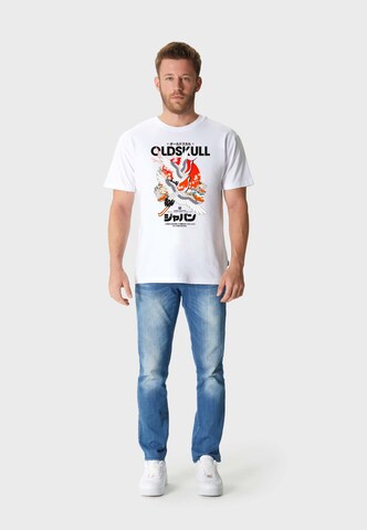 Oldskull Shirt 'ASIAN CRANE BEAUTY' in White