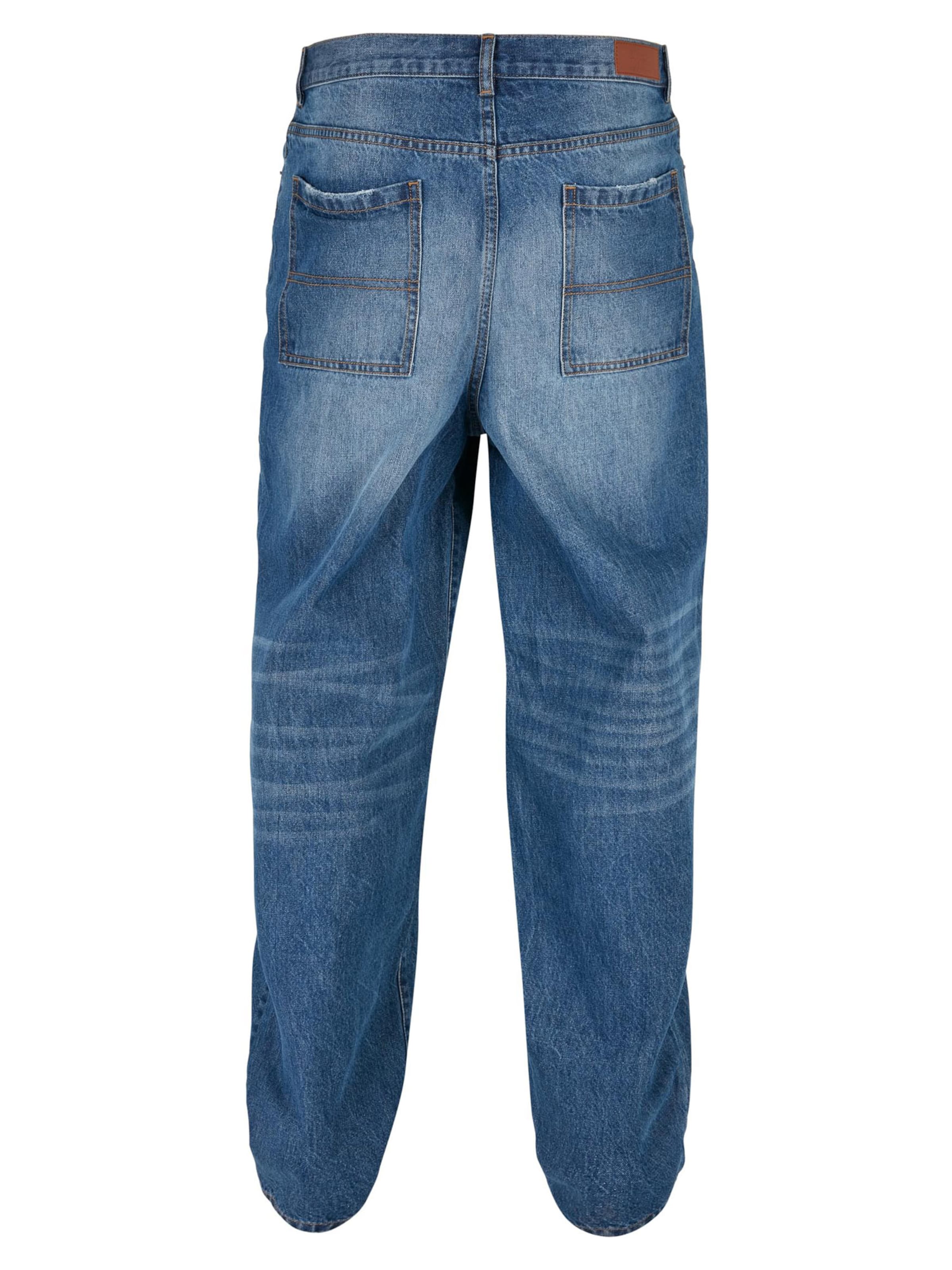 Urban Classics Wide leg Jeans 'Distressed 90‘s' in Blue