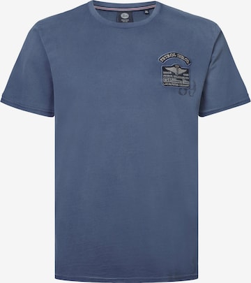 Petrol Industries T-Shirt mit Aufdruck in Plus Size Palmlife in Blau: predná strana