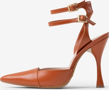 BRONX Slingback Pumps 'My-Sterious' in Orange: front