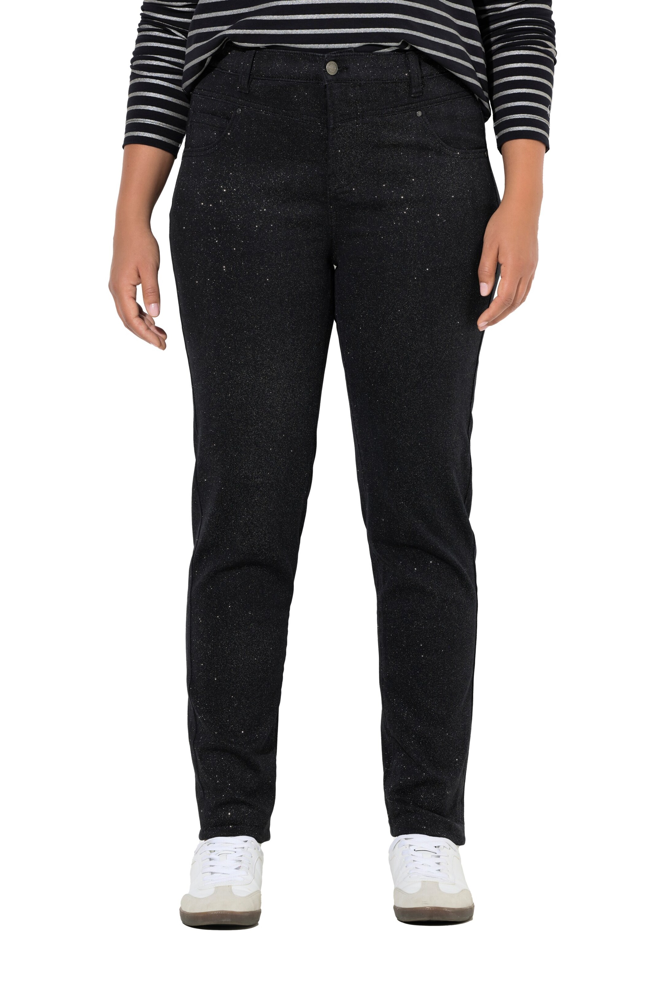 LAURASØN Slimfit Jeans in Zwart: voorkant