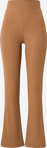 Urban Classics Flared Trousers in Brown: front