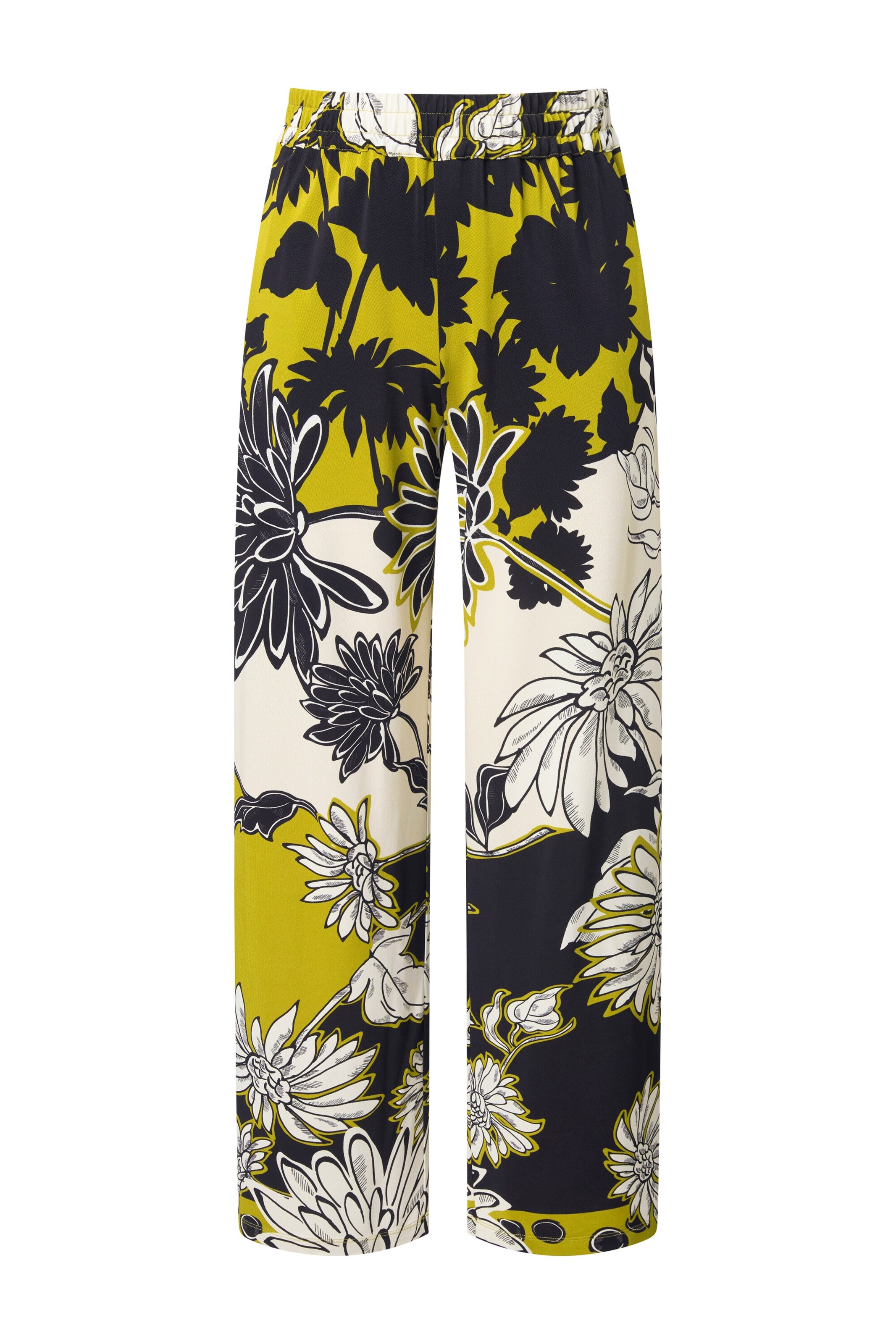 Ulla Popken Trousers in Green / Black / White, Item view