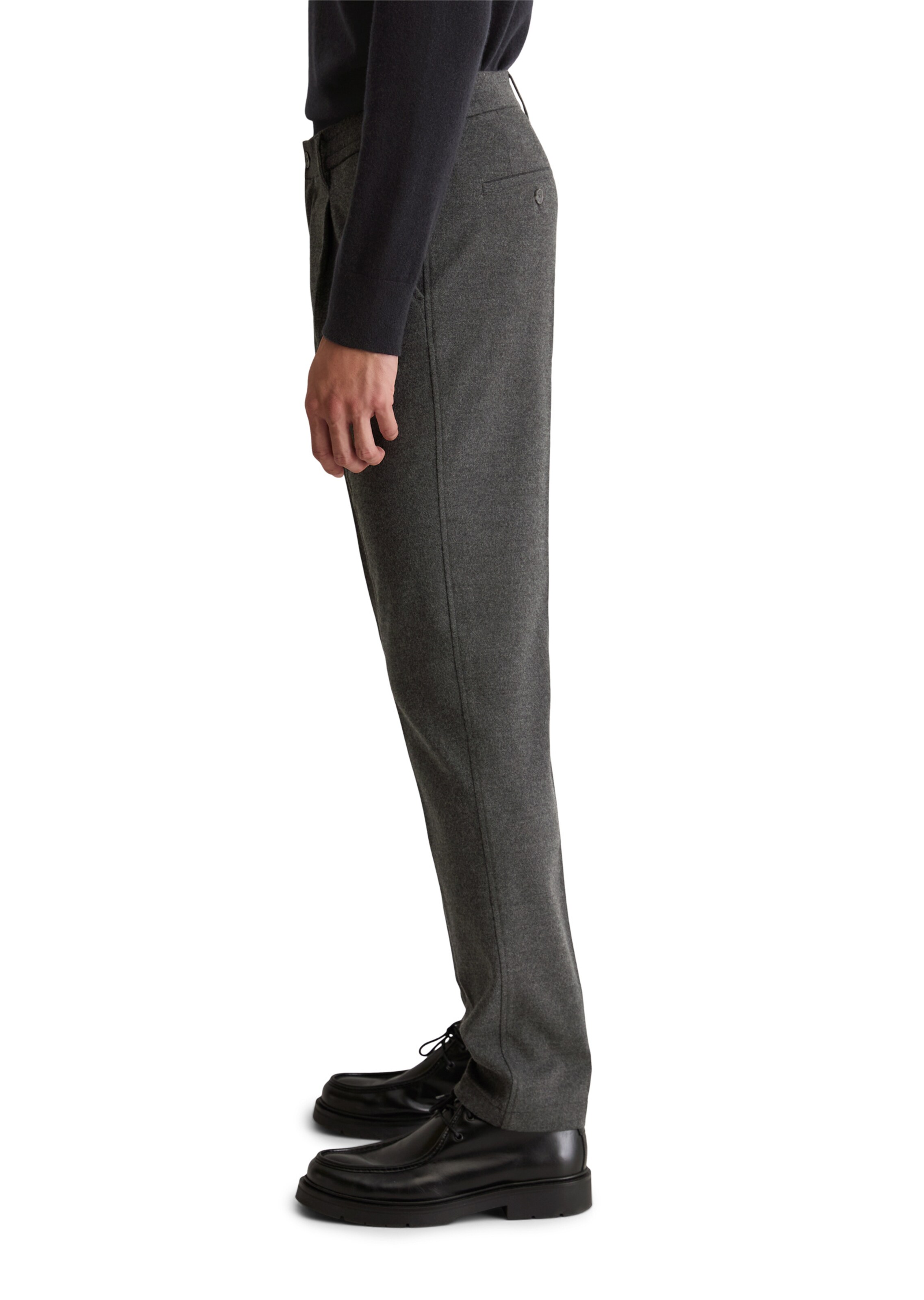 Marc O'Polo Regular Pleat-front trousers 'Osby' in Black