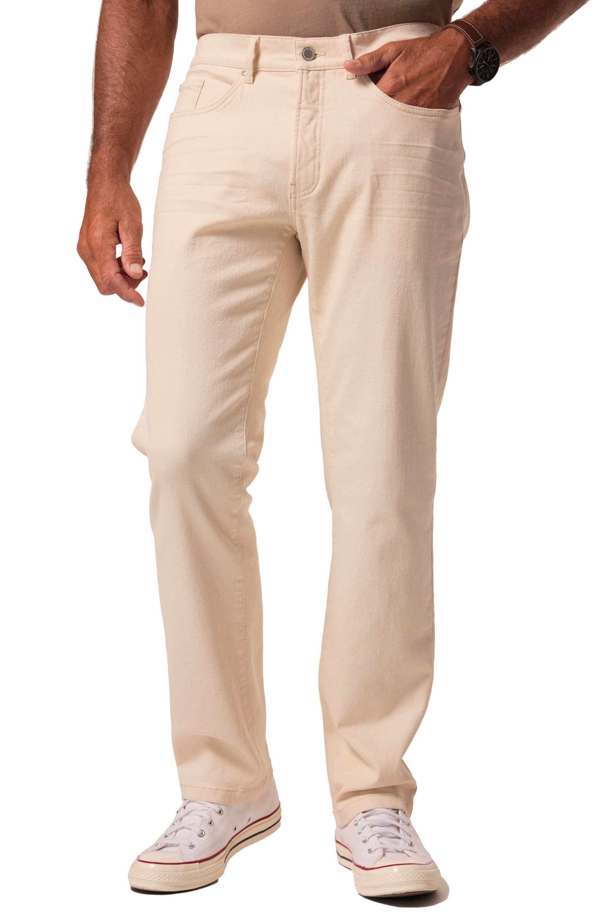 JP1880 Baggy Jeans in Beige: front