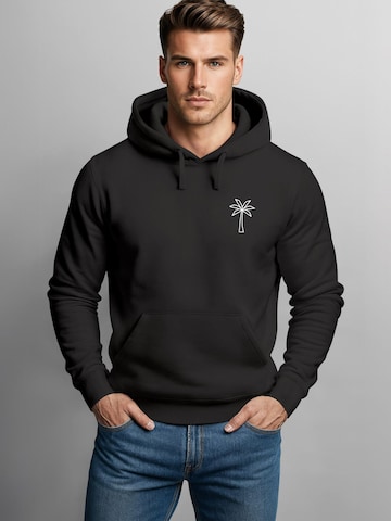 Neverless Sweatshirt 'Palme Polygon' in Schwarz