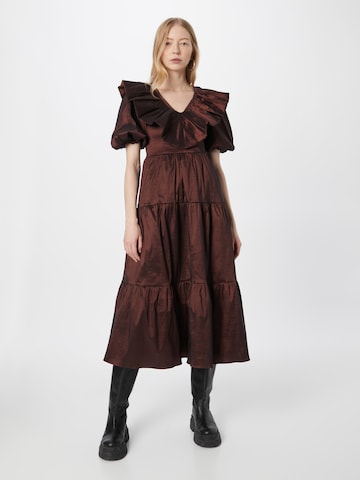 True Decadence Dress in Brown: front