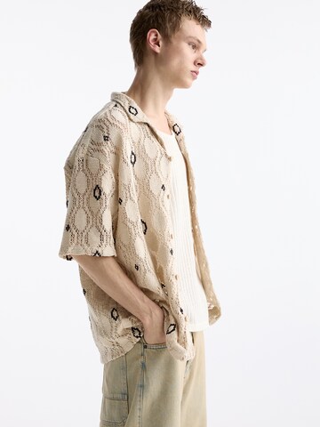 Pull&Bear Comfort Fit Hemd in Beige