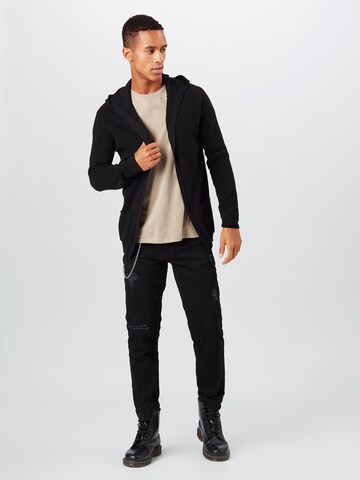 Denim Project Regular fit Knit Cardigan in Black