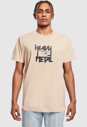 T-Shirt 'Peanuts - Heavy Metal' Merchcode en beige : devant